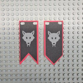 Custom Cloth - Banner with Wolfpack Sigil on Black Background
