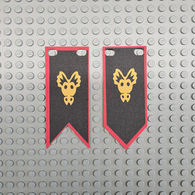 Custom Cloth - Banner with Dragon Knight Emblem on Black Background