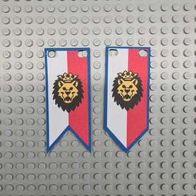 Custom Cloth - Banner with Royal Knight Lion on Red, White and Blue Background