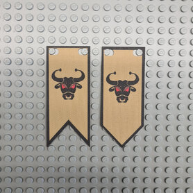 Custom Cloth - Banner with Bull's Head on Gold Background