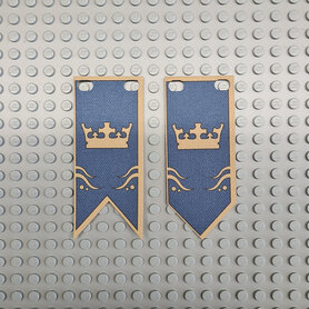 Custom Cloth - Banner with Royal Knight's Crown Dark Blue & Gold