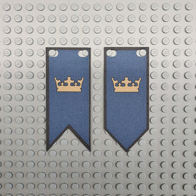 Custom Cloth - Banner with Royal Knight's Crown Dark Blue & Black