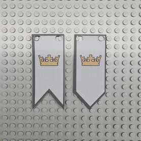 Custom Cloth - Banner with Royal Knight's Crown Light Bluish Grey & Dark Bluish Grey