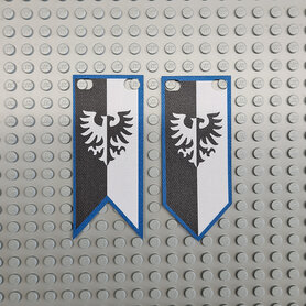 Custom Cloth - Banner with Black Falcon Emblem Black & White