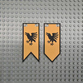 Custom Cloth - Banner with Black Raven Emblem Bright Light Orange & Black