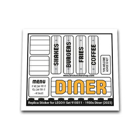 Replacement Sticker for Set 910011 - 1950s Diner