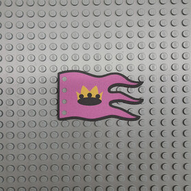 Custom Cloth - Flag 8 x 5 Wave with Yellow Castle Crown on Pink