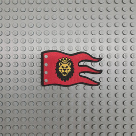 Custom Cloth - Flag 8 x 5 Wave with Lion Head on Red