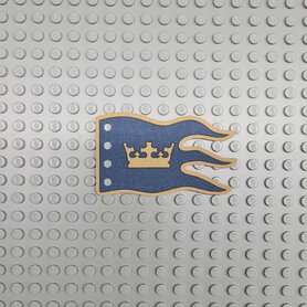 Custom Cloth - Flag 8 x 5 Wave with Royal Knight Crown on Dark Blue and Gold