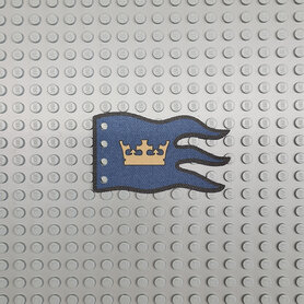 Custom Cloth - Flag 8 x 5 Wave with Royal Knight Crown on Dark Blue and Black