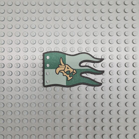 Custom Cloth - Flag 8 x 5 Wave with Gold Dragon Head on Green