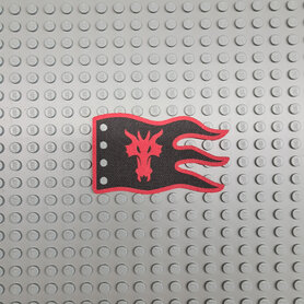 Custom Cloth - Flag 8 x 5 Wave with Red Dragon Head on Black and Red