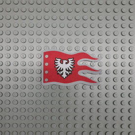 Custom Cloth - Flag 8 x 5 Wave with White Falcon Emblem on Red and Grey