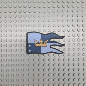 Custom Cloth - Flag 8 x 5 Wave with Royal Knight Crown on Dark Blue and Medium Azure