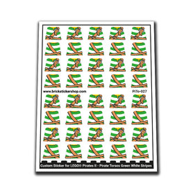 Custom Sticker - Pirates II - Pirate Torsos Green White Stripes