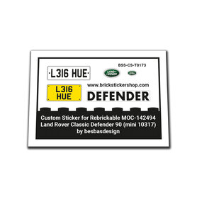 Custom Sticker - Rebrickable MOC-142494 - Land Rover Classic Defender 90 by besbasdesign