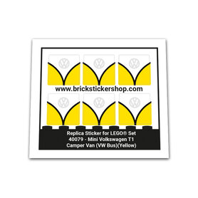 Replacement Sticker for Set 40079 - Mini Volkswagen T1 Camper Bus (VW Bus - Yellow Version))