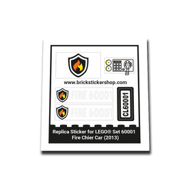 Replacement Sticker for Set 60001 - Fire Chief Car