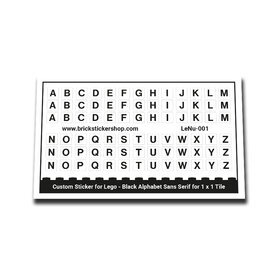 Custom Sticker - Black Alphabet Sans Serif for 1x1 Tile