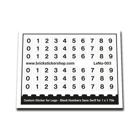 Custom Sticker - Black Numbers Sans Serif for 1x1 Tile