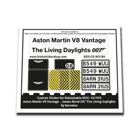 Custom Sticker - Rebrickable MOC-161992 - Aston Martin V8 Vantage - James Bond 007 The Living Daylights by barneius