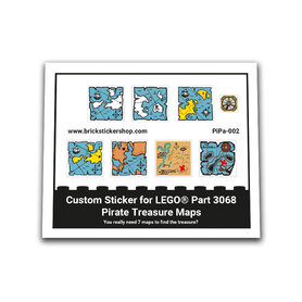 Custom Sticker - Pirates 2 x 2 Tile Pirate Treasure Maps