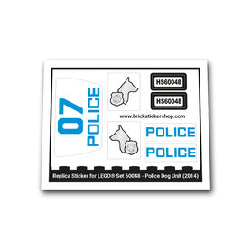 Replacement Sticker for Set 60048 - Police Dog unit