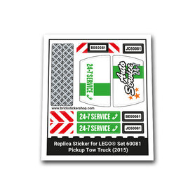 Replacement Sticker for Set 60081 - Pickup Tow Truck