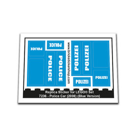 Replacement Sticker for Set 7236 - Police Car (Blue Version)