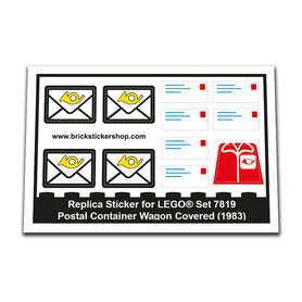 Replacement Sticker for Set 7819 - Postal Container Wagon Covered