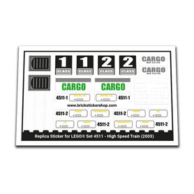 Replacement Sticker for Set 4511 - High Speed Train