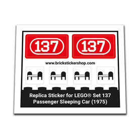 Replacement Sticker for Set 137 - Passenger Sleeping Car
