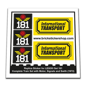 Replacement Sticker for Set 181 - Complete Train Set with Motor, Signals and Switch