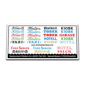 Replacement Sticker for Set 226 - Named Beams (Swedish)