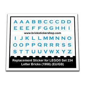 Replacement Sticker for Set 234 - Letter Bricks (EU/GB)