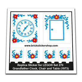Replacement Sticker for Set 270 - Grandfather Clock, Chair and Table