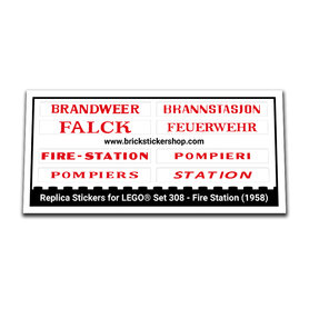 Replacement Sticker for Set 308 - Fire Station