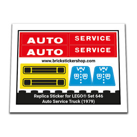 Replacement Sticker for Set 646 - Auto Service Truck