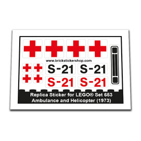 Replacement Sticker for Set 653 - Ambulance and Helicopter