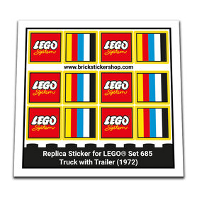 Replacement Sticker for Set 685 - Truck with Trailer