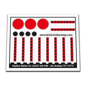 Replacement Sticker for Set 698 - JAL Boeing 727