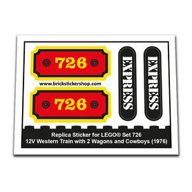 Replacement Sticker for Set 726 - 12V Western Train with 2 Wagons and Cowboys
