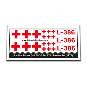 Replacement Sticker for Set 770 - Rescue Set