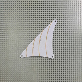 Replica Sail 87675 - Cloth Sail Triangular 17 x 20 with Dark Tan Stitching Pattern