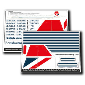 Alternative Sticker for Set 10318 - Concorde (Version 02, British Airways - 1976-1984)