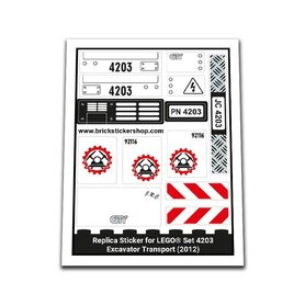Replacement Sticker for Set 4203 - Excavator Transport