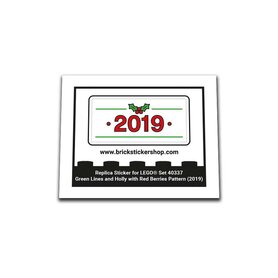 Replacement Sticker for Set 40337 - Green Lines and Holly with Red Berries Pattern