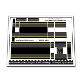 Custom Sticker for MOC - Dodge RAM 1500 Limited Night Edition by 3DSupercarBricks