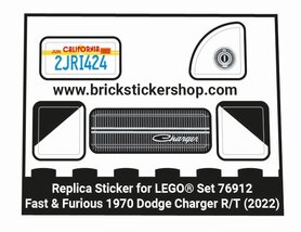 Replacement Sticker for Set 76912 - Fast & Furious 1970 Dodge Charger RT