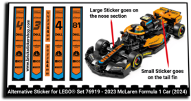 Alternative Sticker for Set 76919 - Alternative 2023 McLaren Formula 1 Car